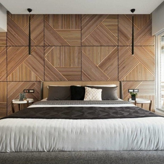 3D Wood Wall Panels – 4-Piece Set for a Striking Textured Accent Wall