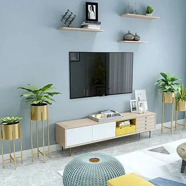 Elegant Metal Planters - 2-Piece Set for Indoor & Outdoor Decor