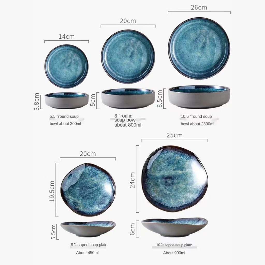 Ocean Breeze 11-Piece Dinnerware Set - Coastal-Chic Stoneware for Everyday Dining