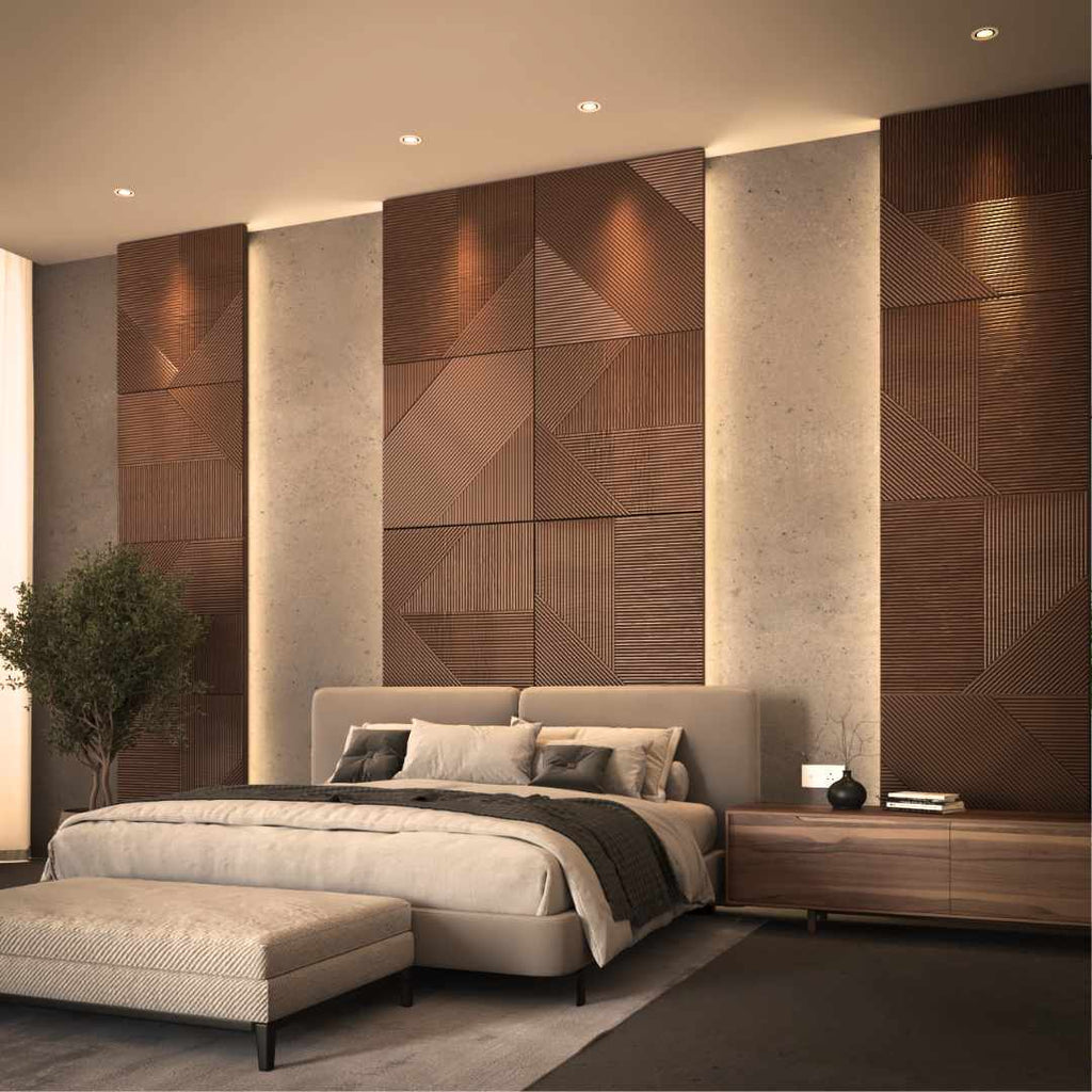 3D Wood Wall Panels – 4-Piece Set for a Striking Textured Accent Wall