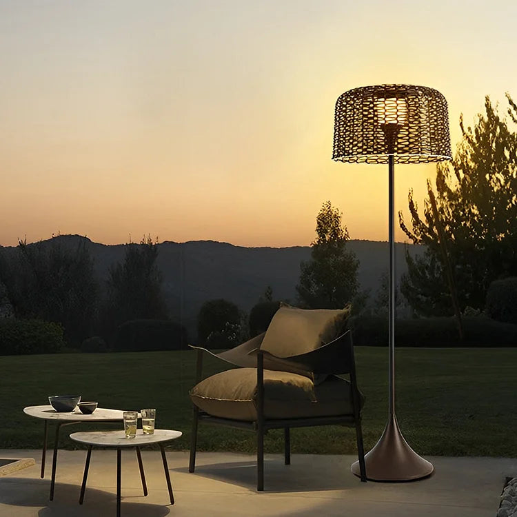 Solar-Woven Floor Lamp: Eco-Friendly Ambient Lighting for Any Space