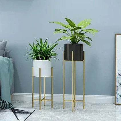 Elegant Metal Planters - 2-Piece Set for Indoor & Outdoor Decor