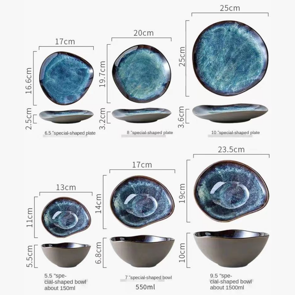 Ocean Breeze 11-Piece Dinnerware Set - Coastal-Chic Stoneware for Everyday Dining