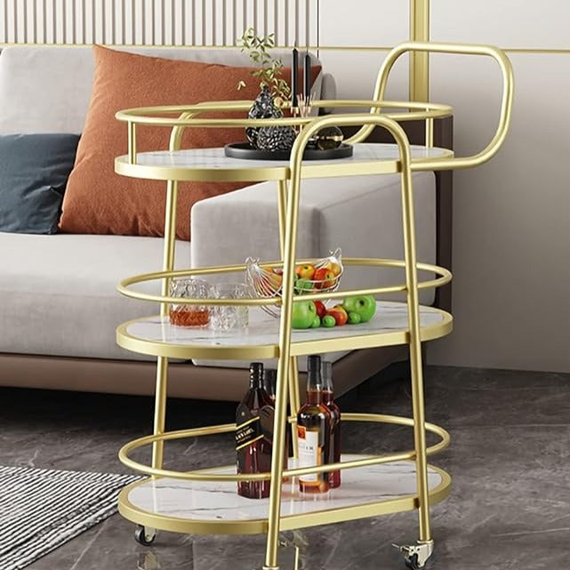 Lux Marble Bar Cart – Sleek, Sturdy Serving Cart for Stylish Entertaining