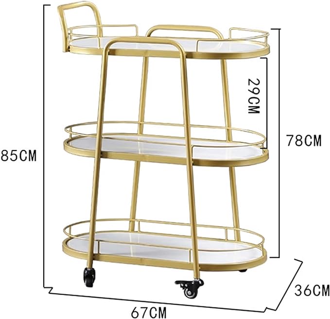 Lux Marble Bar Cart – Sleek, Sturdy Serving Cart for Stylish Entertaining