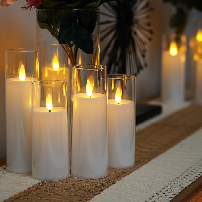 9-Piece Flameless Acrylic Candle Set – Realistic LED Candles for Cozy, Safe Ambience
