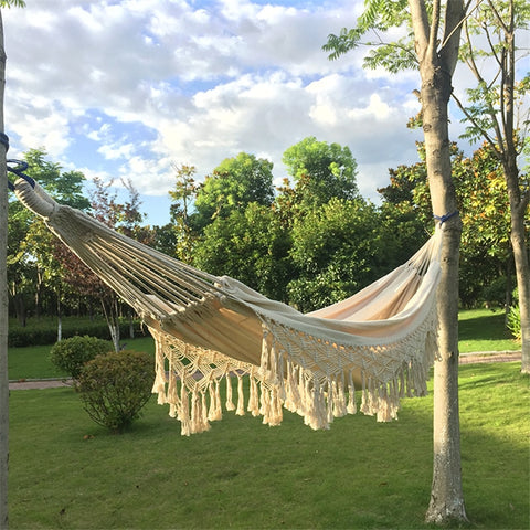 Handcrafted Macrame Hammock for Indoor and Outdoor Relaxation