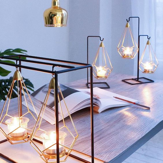 Elegant Hanging Diamond Crystal Candle Holder