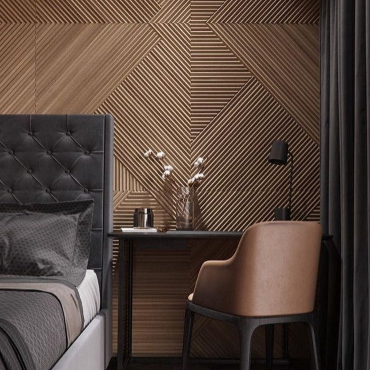 3D Wood Wall Panels – 4-Piece Set for a Striking Textured Accent Wall