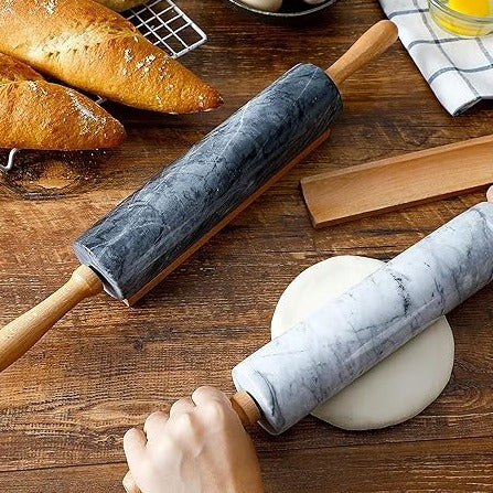 Premium Marble Rolling Pin for Effortless, Ultra-Smooth Dough