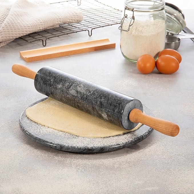 Premium Marble Rolling Pin for Effortless, Ultra-Smooth Dough