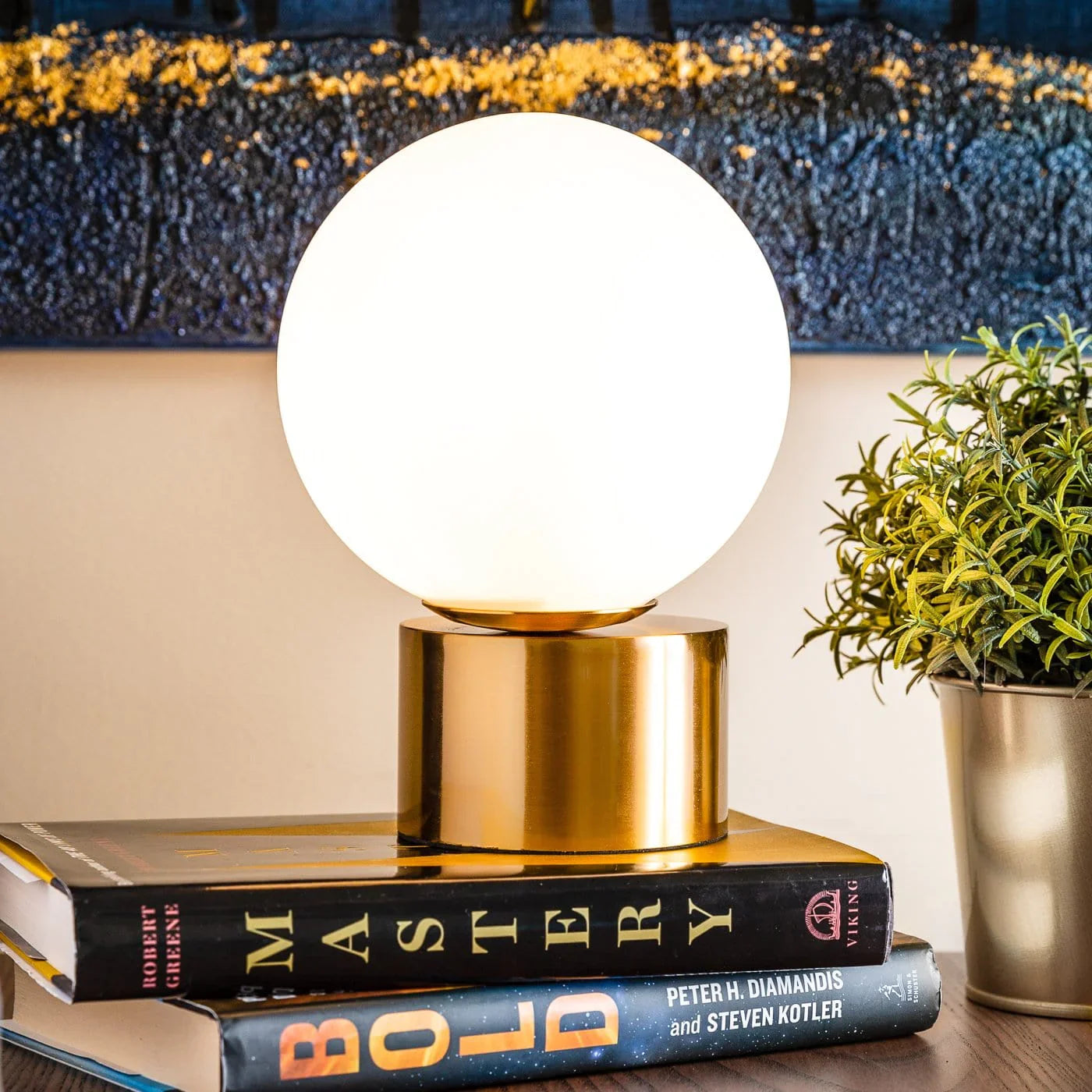 Angled Globe Light - Modern Geometric Glow