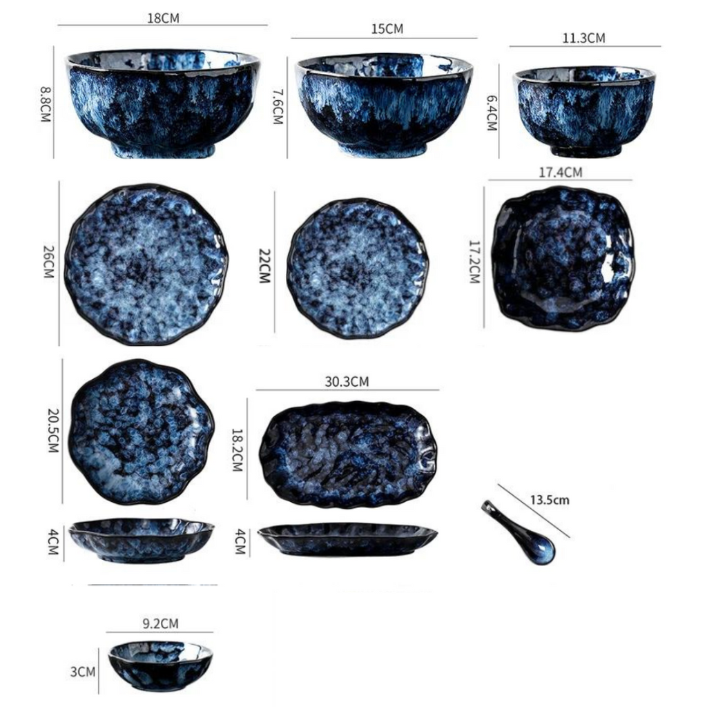 Blue Nebula 10-Piece Dinnerware Set – Sleek, Modern & Durable