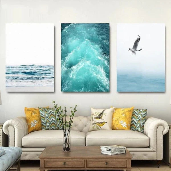 Coastal Waves Canvas - Ocean Breeze Wall Art
