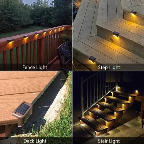 Solar-Powered Waterproof LED Stair Lights