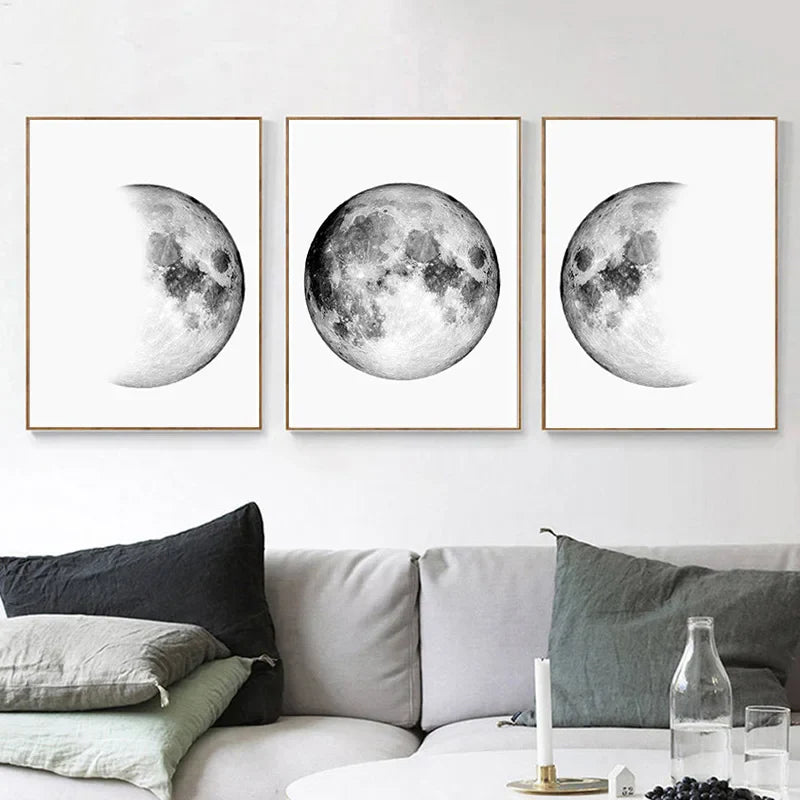 Stunning Moon Phase Canvas Wall Art