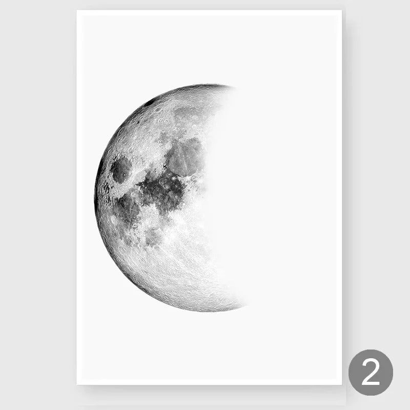 Stunning Moon Phase Canvas Wall Art
