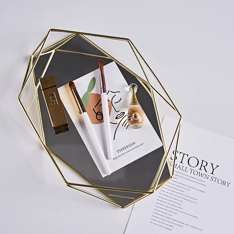 Geometric Glass Serving Tray