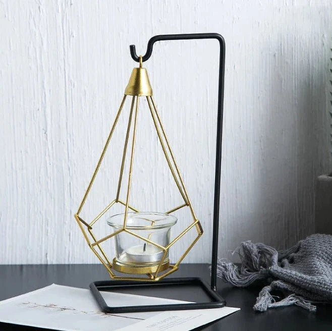 Elegant Hanging Diamond Crystal Candle Holder
