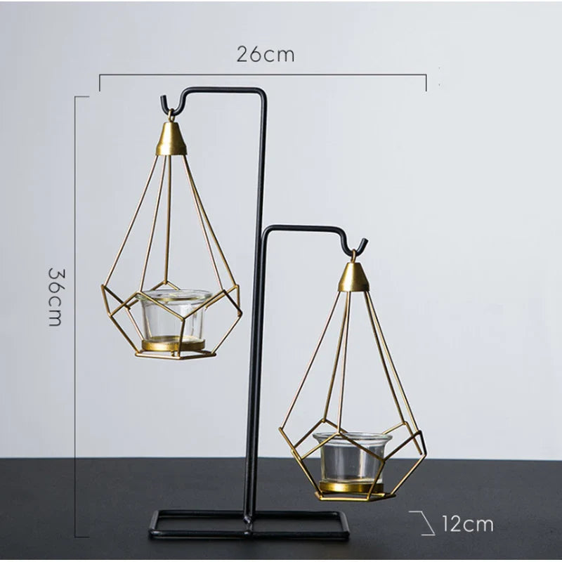 Elegant Hanging Diamond Crystal Candle Holder