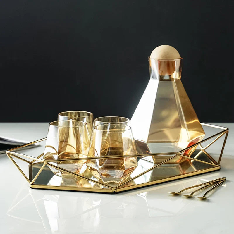 Geometric Glass Serving Tray