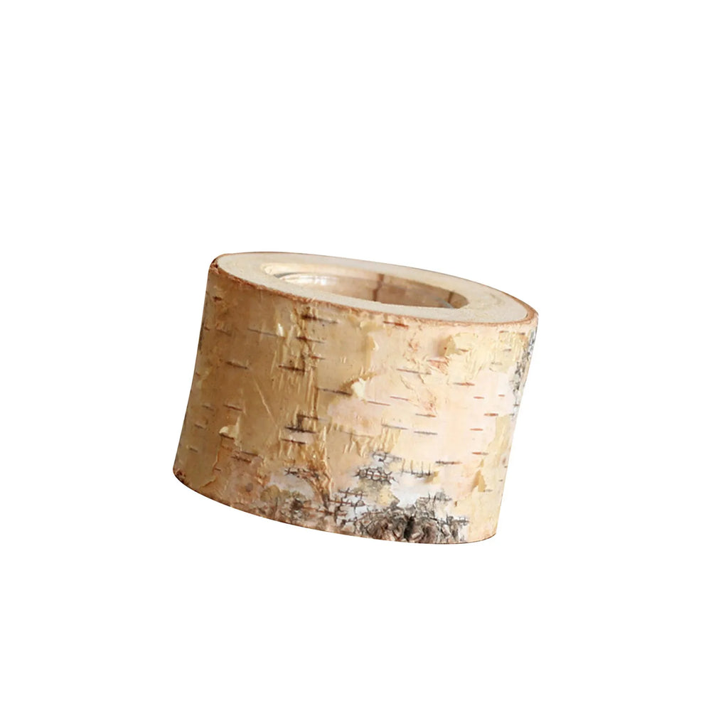 Elegant Birch Wood Candle Holder – Natural Rustic Decor Accent