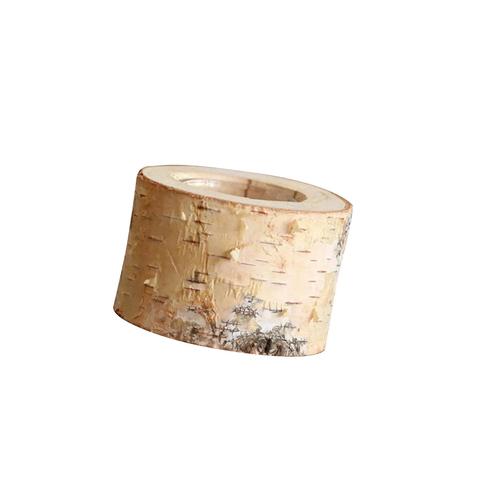 Elegant Birch Wood Candle Holder – Natural Rustic Decor Accent