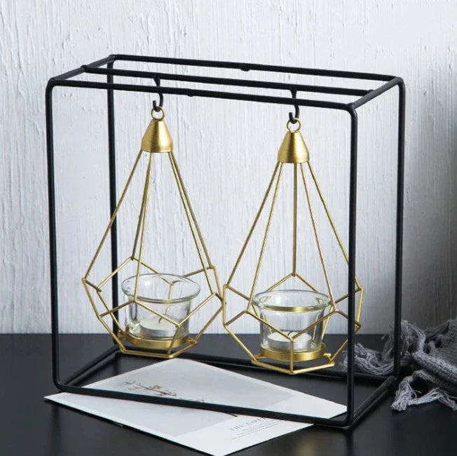 Elegant Hanging Diamond Crystal Candle Holder