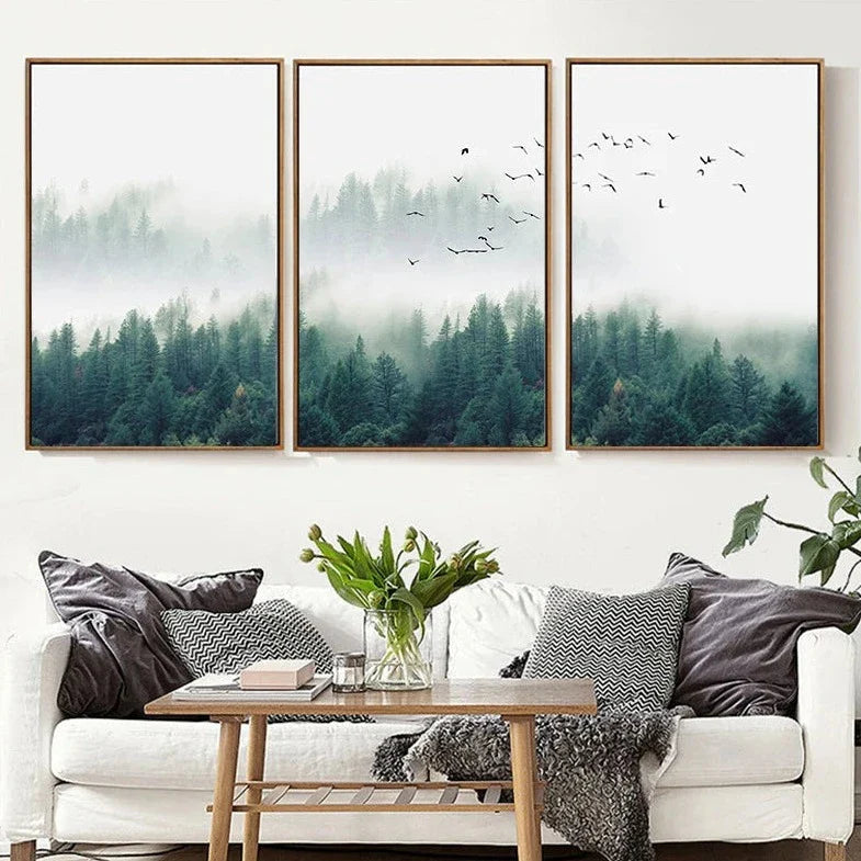 Mountain Mist 3-Piece Canvas Wall Art Set