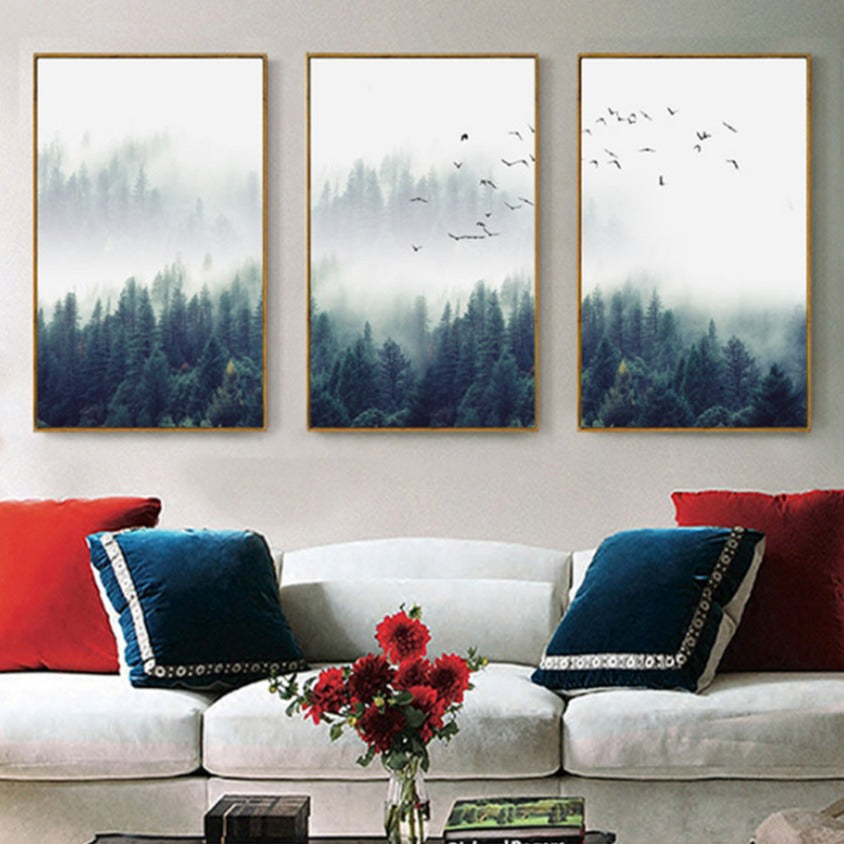 Mountain Mist 3-Piece Canvas Wall Art Set