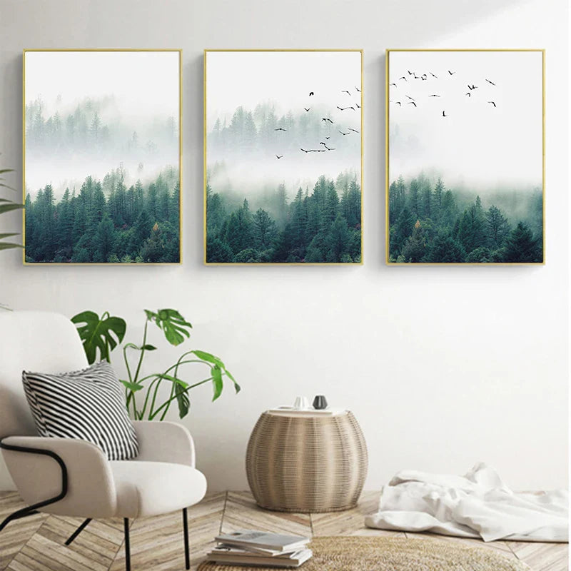 Mountain Mist 3-Piece Canvas Wall Art Set