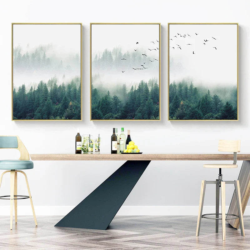Mountain Mist 3-Piece Canvas Wall Art Set