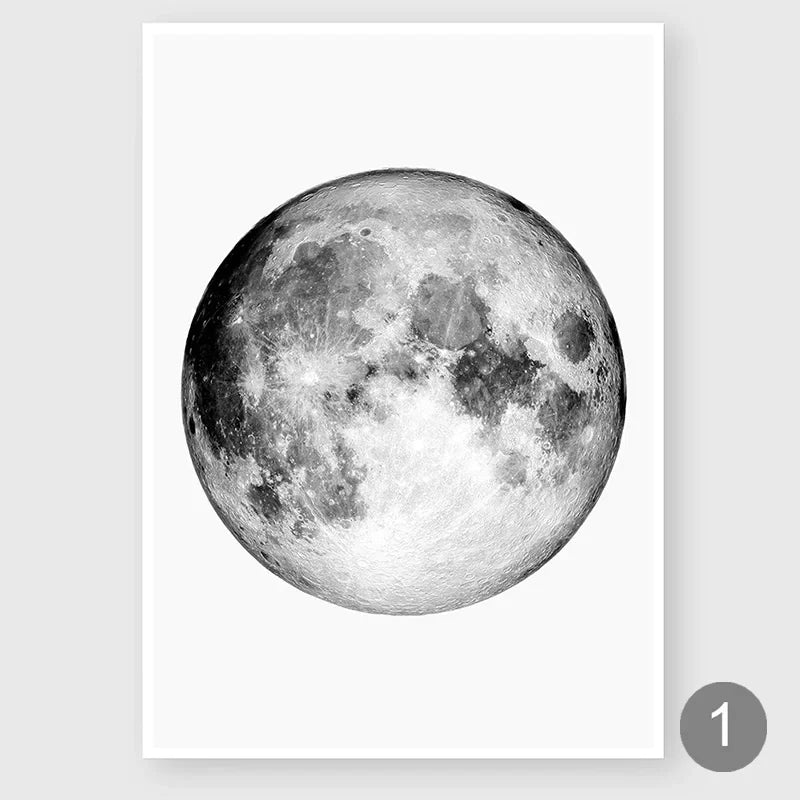 Stunning Moon Phase Canvas Wall Art