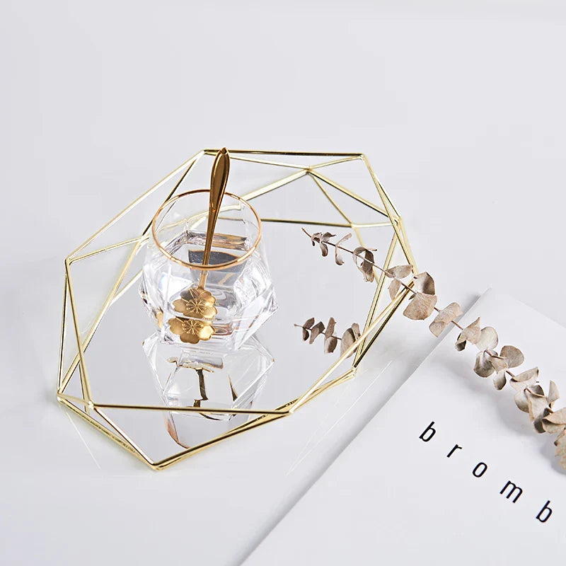 Geometric Glass Serving Tray