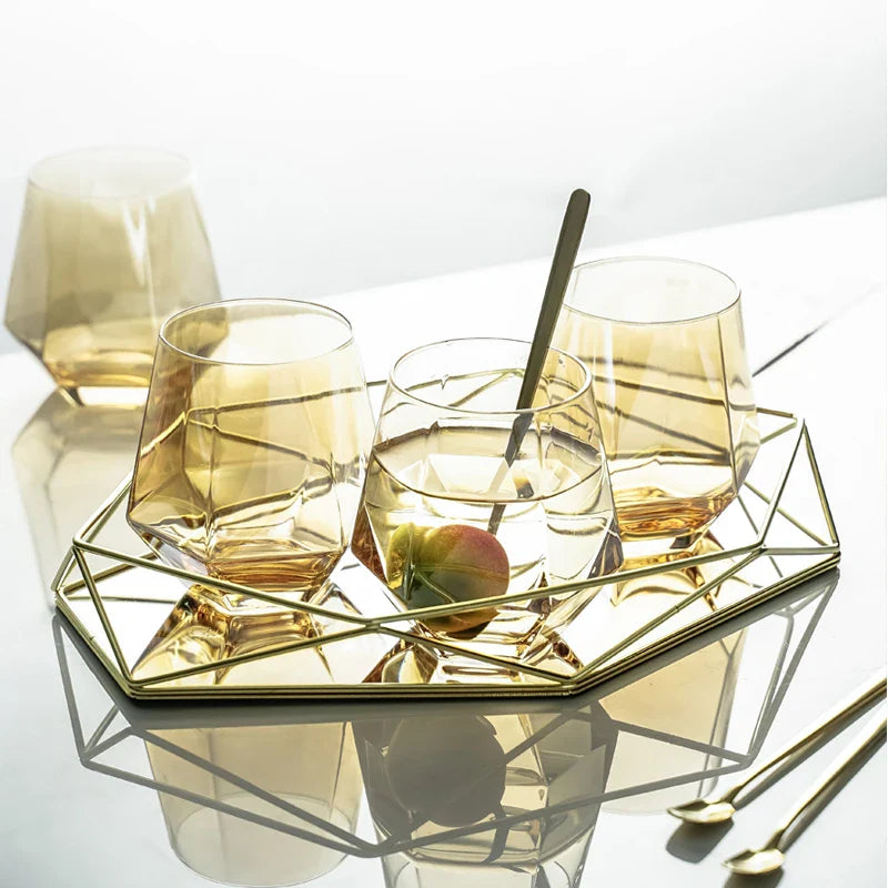 Geometric Glass Serving Tray