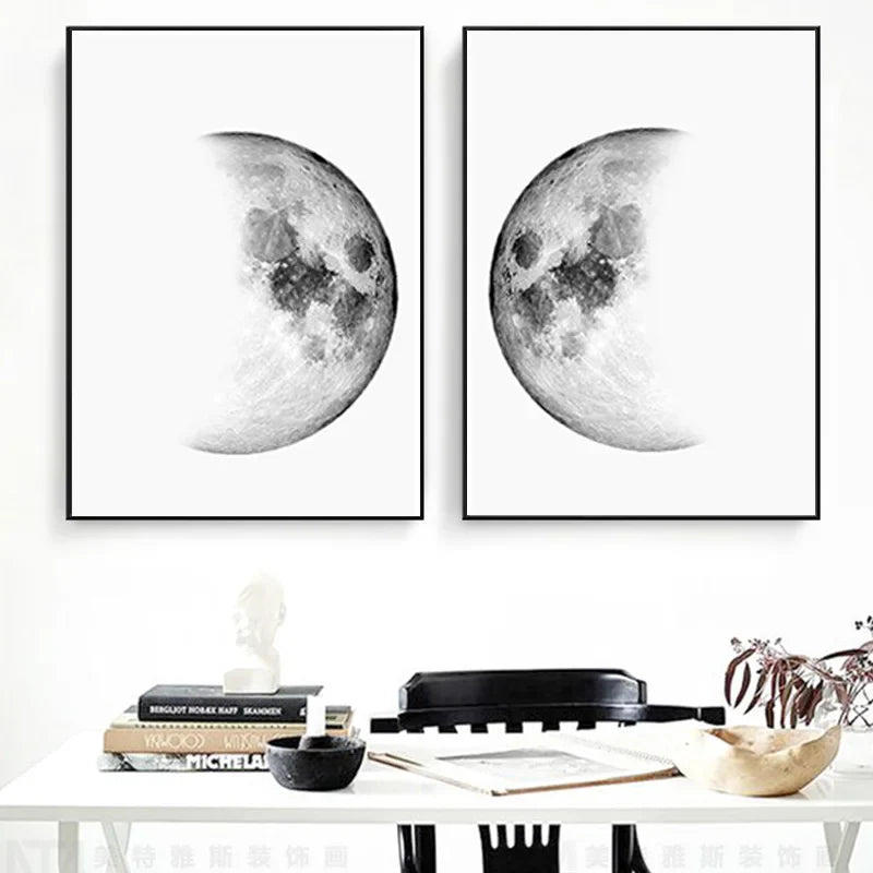 Stunning Moon Phase Canvas Wall Art