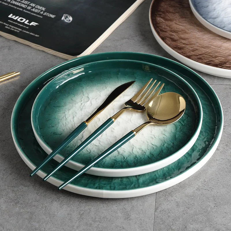 Emerald Gradient Plate - Elegant Ombre Finish