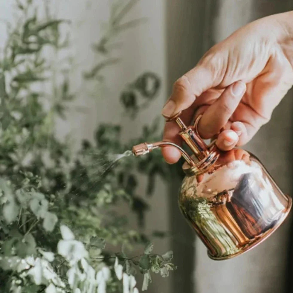 Gold-Finished Plant Spray Bottle – Elegant Mist for Healthy Plants