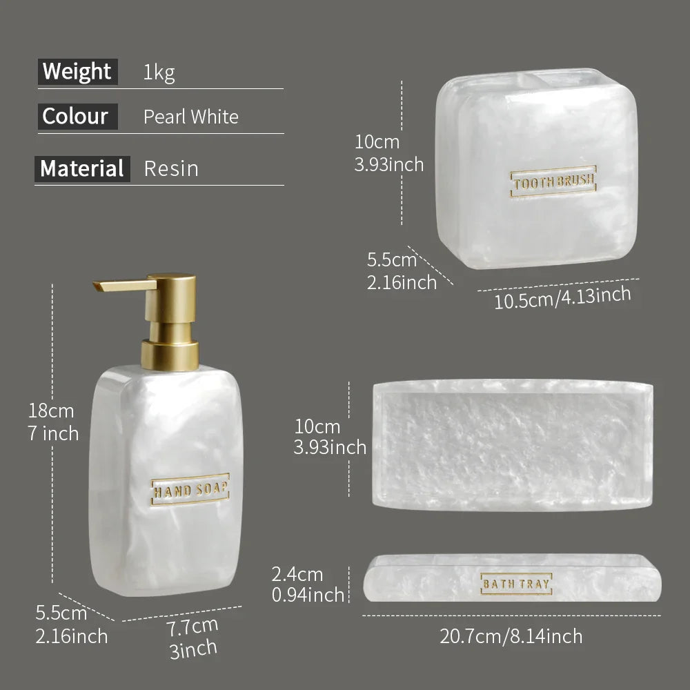 Pearl 3-Piece Luxury Bathroom Accessory Set