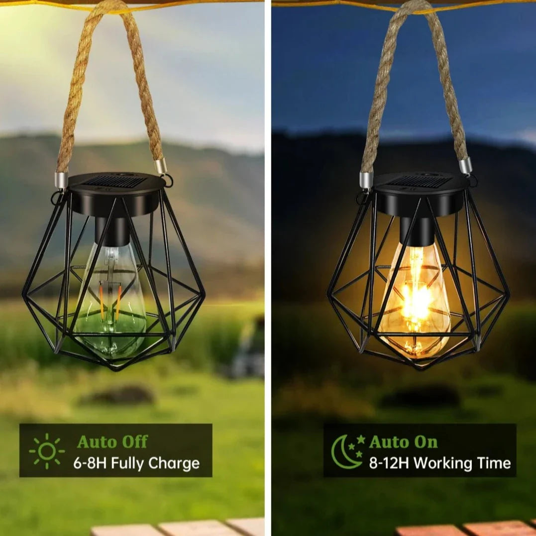 Geometric Solar Lantern - Sleek Outdoor LED Light