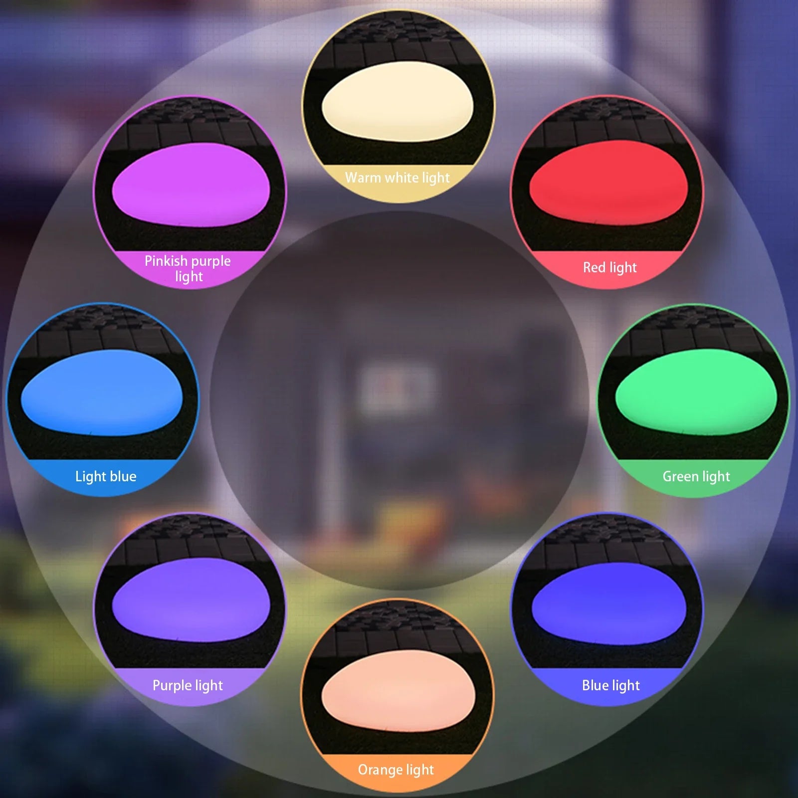 Solar-Powered Patio Stone Light