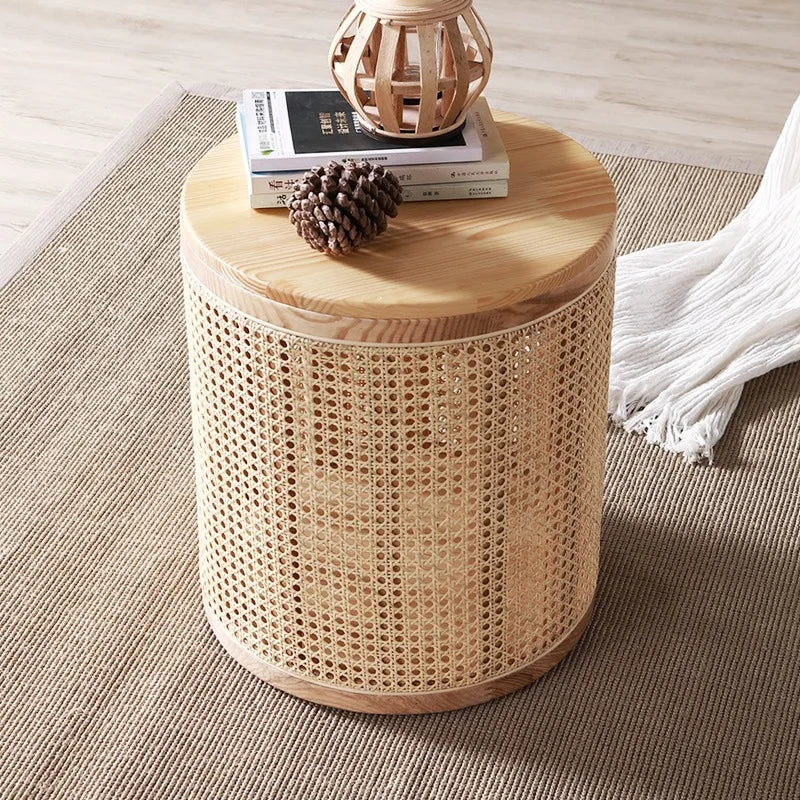 Stylish Wooden Storage Side Table with Space-Saving Design