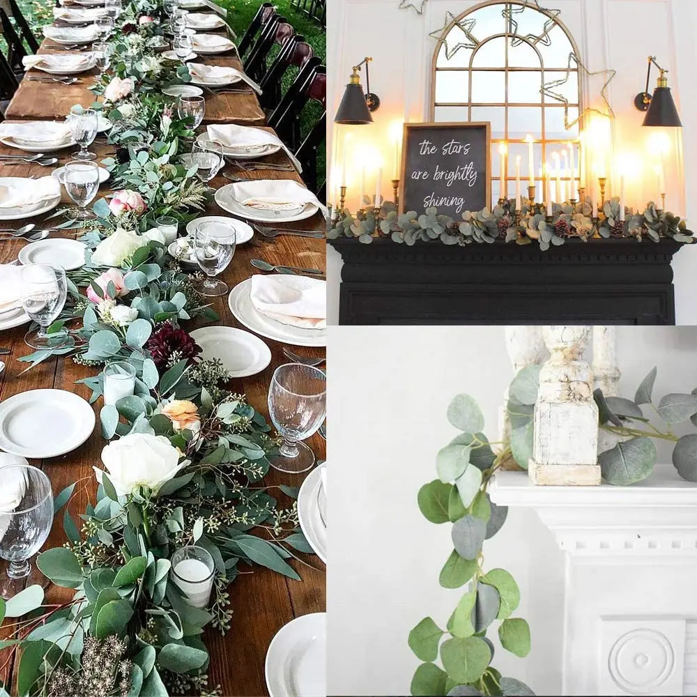 Premium Two-Piece Faux Eucalyptus Garland