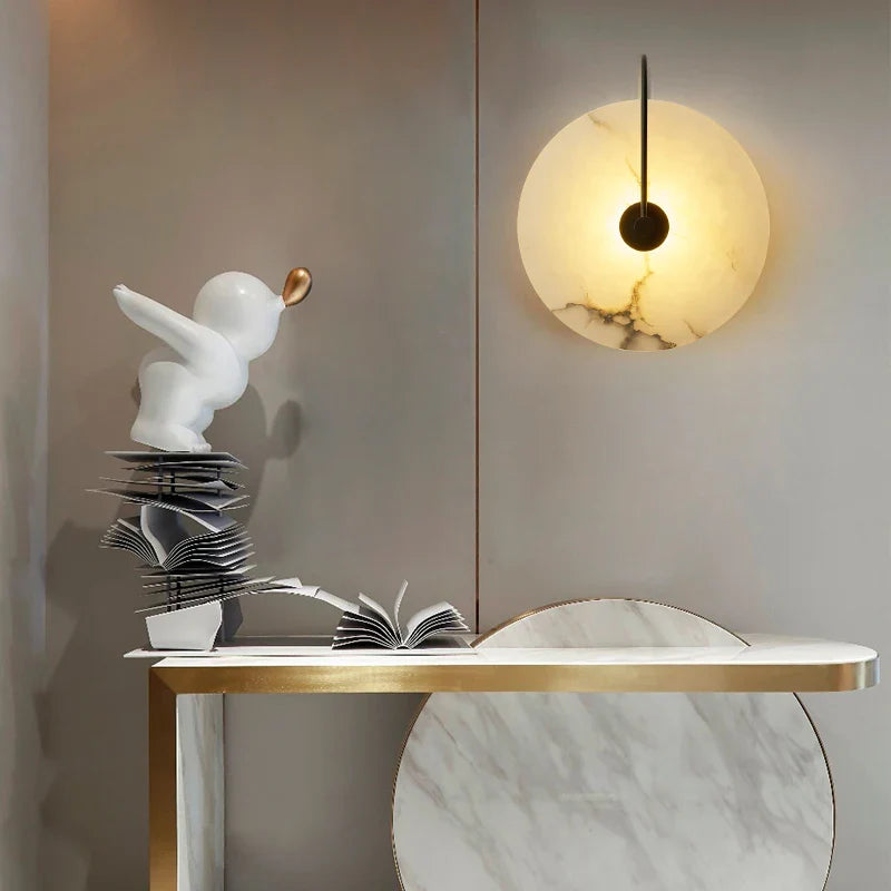 Lux Marble Disk Wall Light