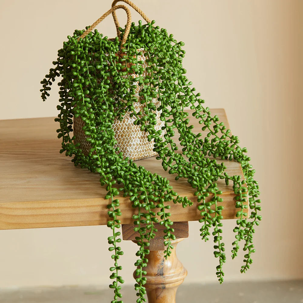 Lifelike Faux Ivy with Succulent Accents