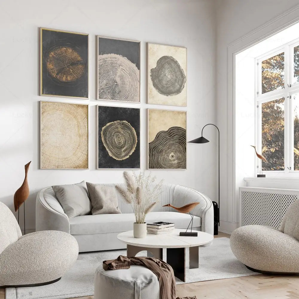 Abstract Tree Ring Canvas Wall Art