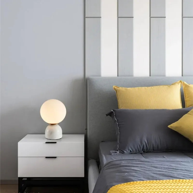 Elegant Marble Globe Table Lamp