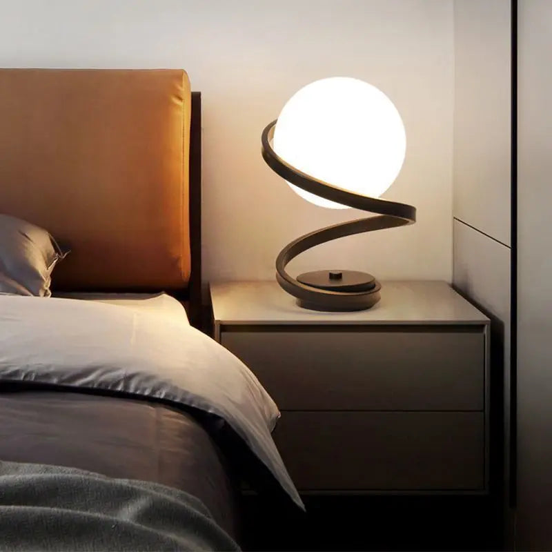 Spiral Globe Table Lamp - Modern, Elegant Accent Lighting