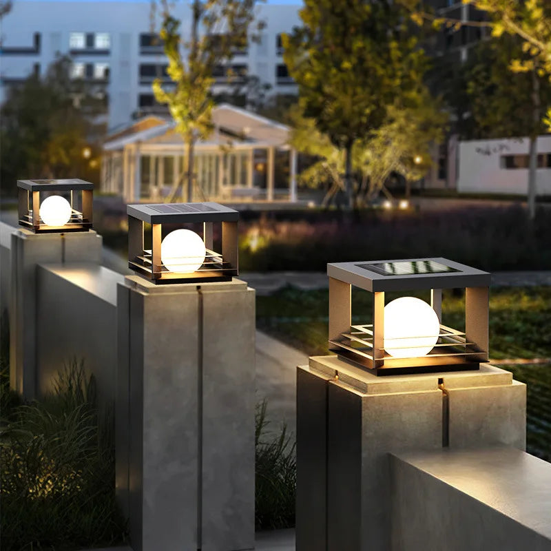Outdoor Solar Pillar Lamp - Elegant Garden Pathway Lighting