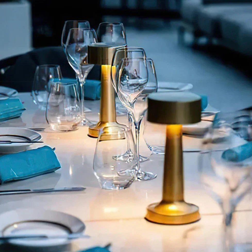 Gleaming Metallic Table Lamp